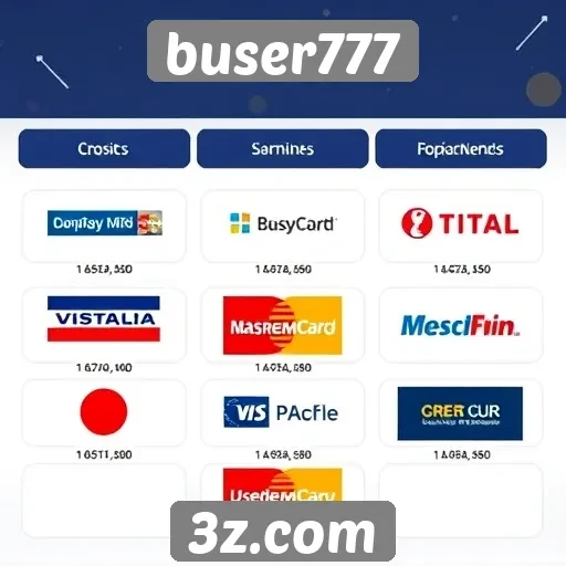 Opções de pagamento disponíveis no buser777